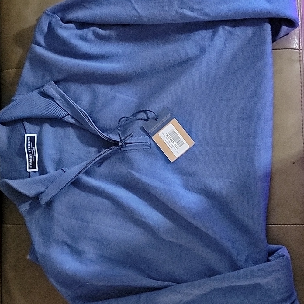 Charles Tyrwhitt Men's Zip-Up Sweater in Blue - Picture 3 of 3